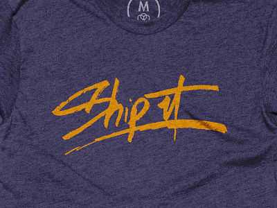 Ship It cotton bureau hand drawn lettering pullover purple shirt tshirt type