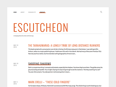 Escutcheon blog cms orange template theme wordpress