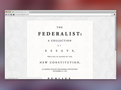 The Federalist Papers book project typography web design