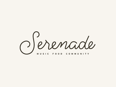 Serenade Unused Logo branding custom script lettering lockup logo script wordmark