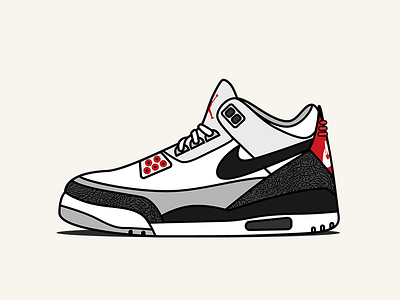 Air Jordan 3 'Tinker' Illustration jordans shoe illustration sneaker icon sneakers vector