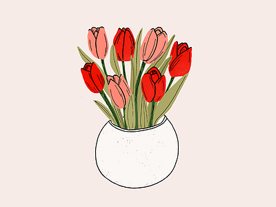 Happy Love Day bouquet daily drawing floral illustration florals illustration sketch tulips valentines day