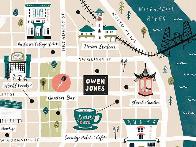 NW Portland Map by Jessica Lyons on Dribbble