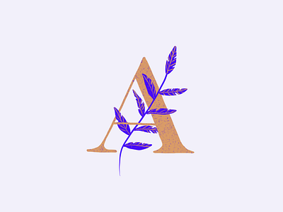 A-okay a dropcap illustration lettering plant procreate