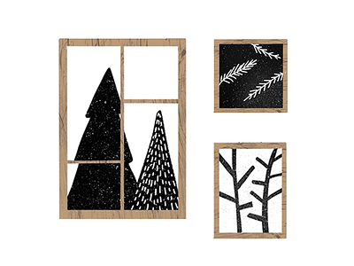 Christmas Installation christmas digital illustration holidays illustration procreate texture trees winter