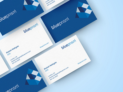 Blue Prism Business Cards blue brand design branding business card business card design geometric