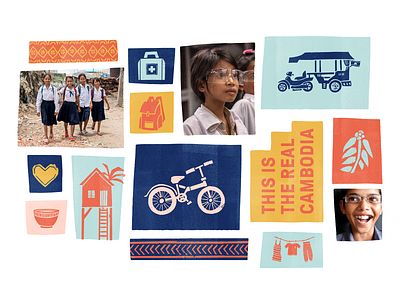 Non Profit Brand Exploration branding cambodia digital illustration non profit texture tiles