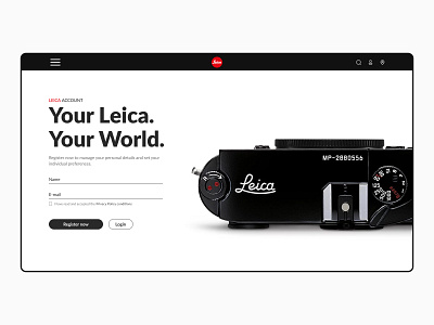 Registration / Login page for Leica dailyui layout login regirstrationorm signup ui ux uxuidesigner webdesign