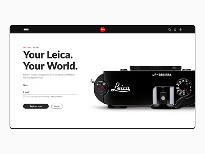 Registration / Login page for Leica