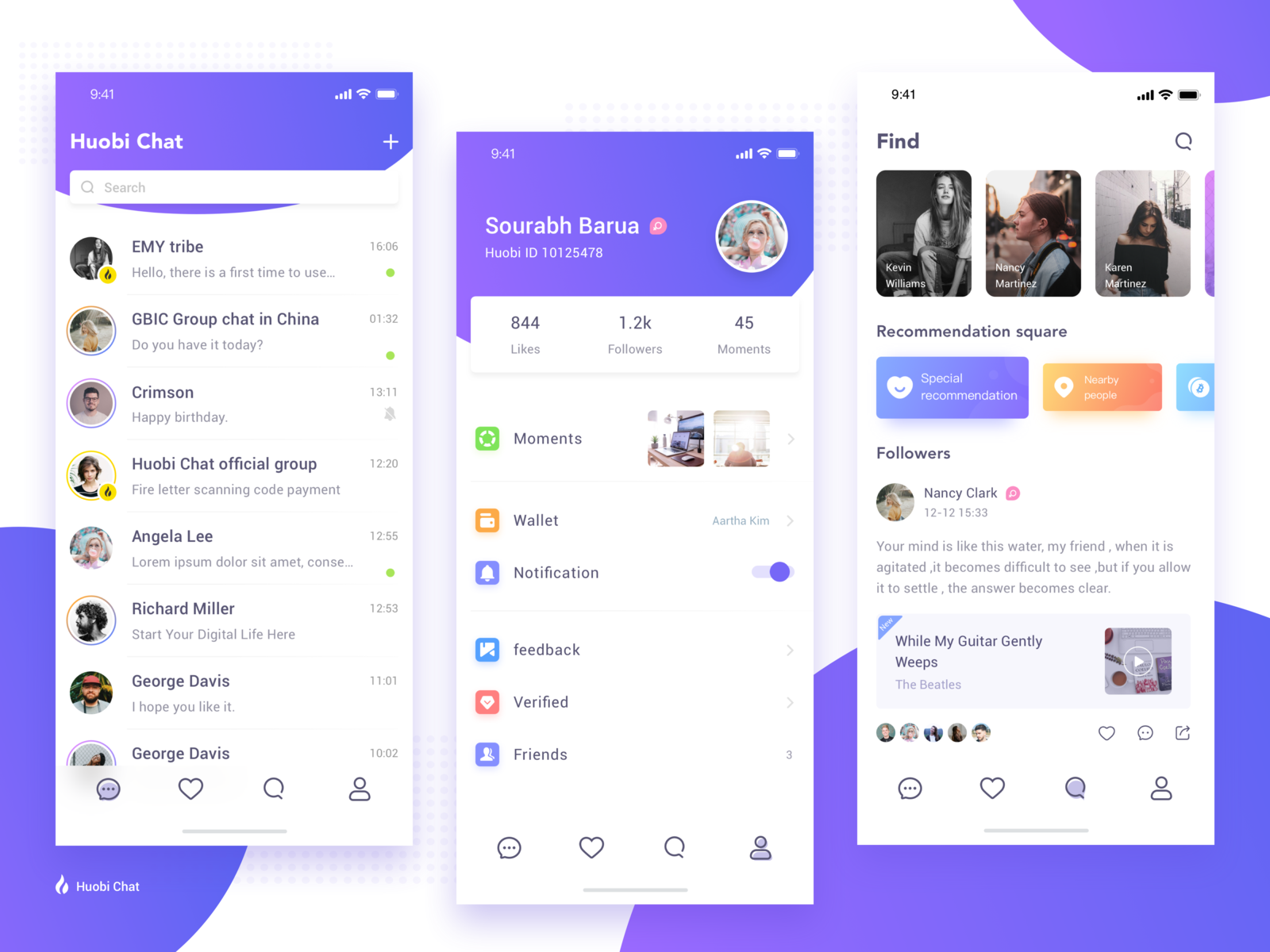 Huobi Chat by 安愉 on Dribbble