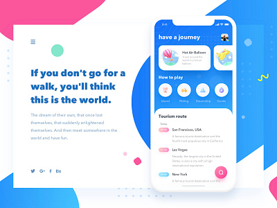 have a journey app blue graphics illustration logo ui 设计