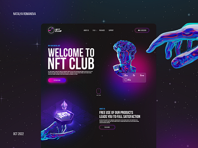 NFT CLUB CONCEPT crypto design landing nft nft ui ui ux web