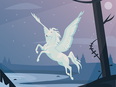 Pegasus greek mythology illustration pegasus vector