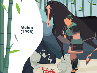 Mulan adobe illustrator art cartoon character design design disney fanart illustration illustrator landscape movie mulan vector