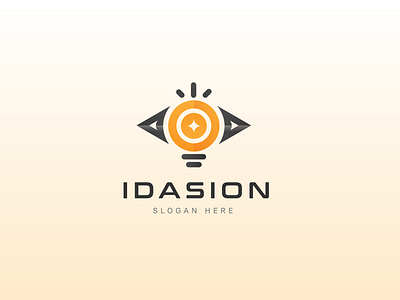 Vision Idea Logo bulb creative eye ideas mision shine vision