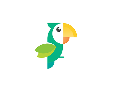 Parrot Logo bird fly green logo parrot