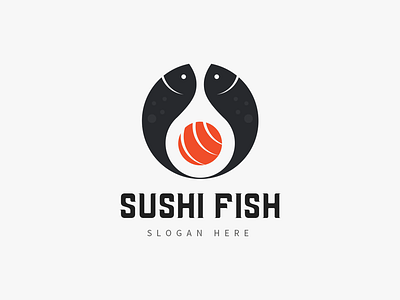 Sushi Fish Logo fish fish logo fishfood restaraunt sea food