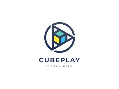 Cube Play Media Logo circel entertainment media media player mp3 music player