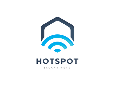 Hotspot Logo cube cubical hostspot internet net network wifi