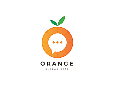 Orange Chat Logo app chat fruit orange