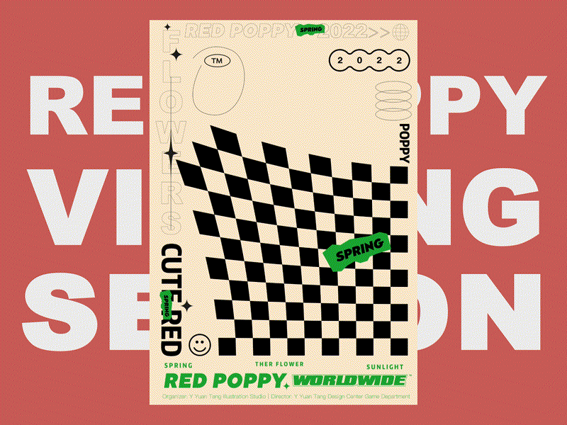 Red poppy branding design illustration illustration／ui interface typography