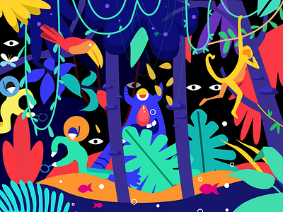 Forest trip illustration