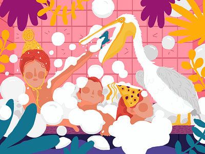 Bubble bath illustration