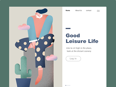 Leisure Life illustration／ui interface poster typography