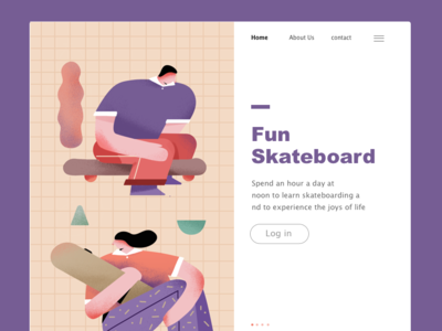 Skateboard design illustration／ui typography