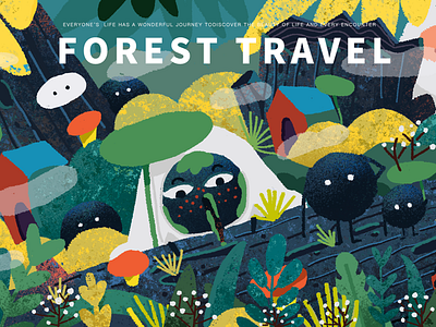 Forest travel illustration poster