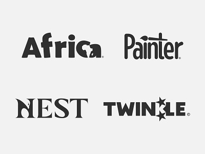 Clever Wordmark Collection 1 africa logotype negative space nest painter twinkle type wordmark