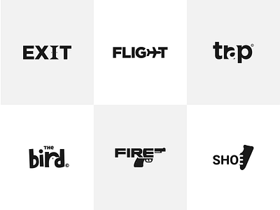 Wordmark Logos Collection app bird design exit fire flat flight gdimidesign logo logos logotype minimal shoe trap type typography vector wordmark