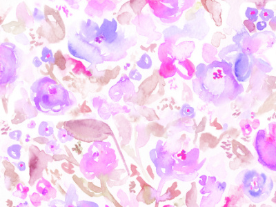 Abstract Watercolor Floral Pattern floral girly loose painted pattern pink purple watercolor