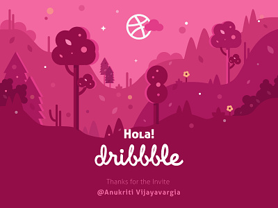 Hello Dribbble dribbble dribbbleinvite firstshot illustration shot invitation thankyounote