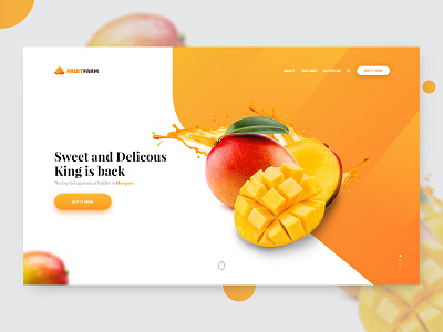 FRUITFARM Landing Screen food fruits fruits sale online landingpage mango ui yellow