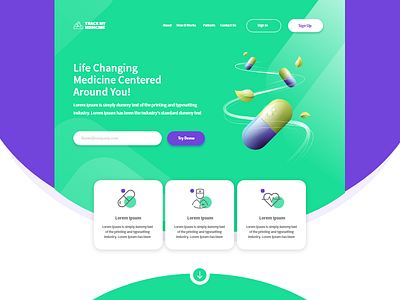 Track My Medicine Landing page