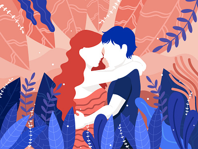 US 2018 blue couple dribbble healthy living illustration landscape love partner relationship shapes vector