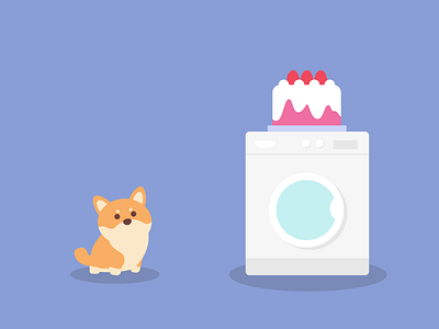 Panda the dog corgi cute cute animal cute illustration dog game icons illustration washing machine
