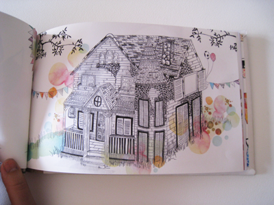 House book illustration watercolor