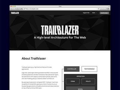 Trailblazer Home clean hero home page simple web app web design