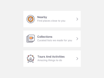 What To Do Colors collections icons ios nearby tours