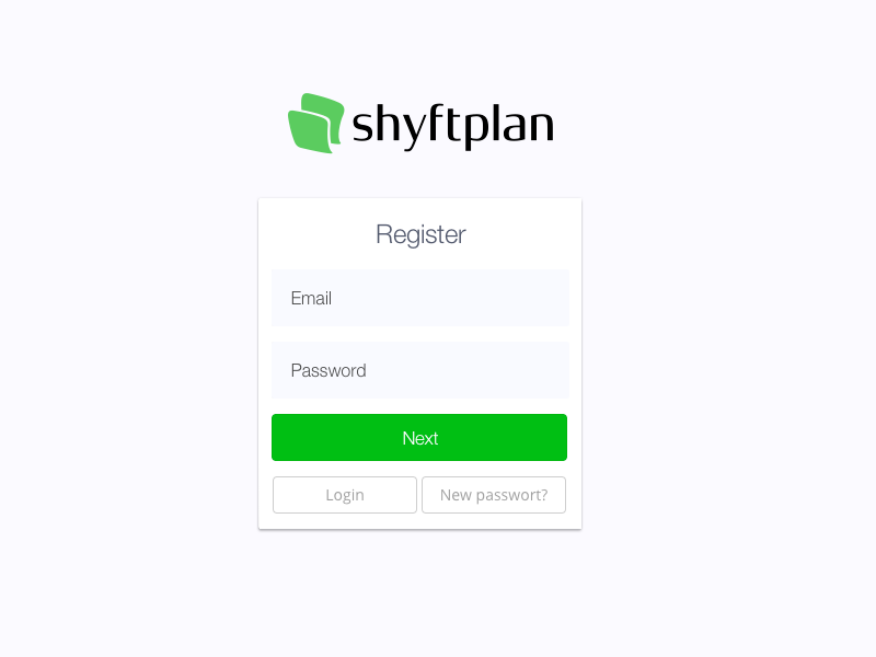 Registration Card material card log-in sign-in signin register