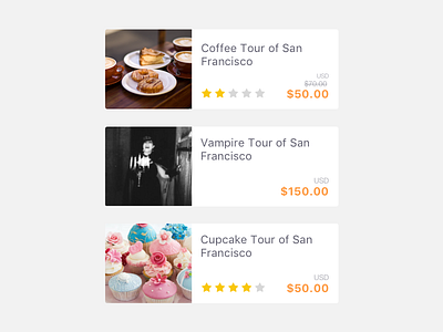 Tours Cards app cards discover icons ios mobile search tour travel