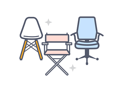 Chairs chair chairs icons illustration office