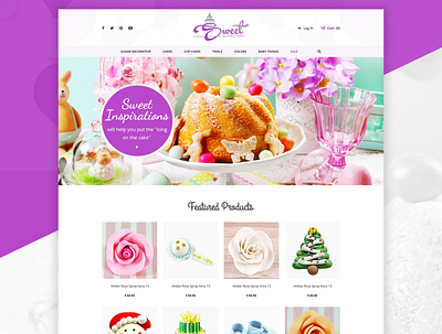 Bakery website brand design branding cake clean clean ui colors concept design ice cream logo pink typography ui ux
