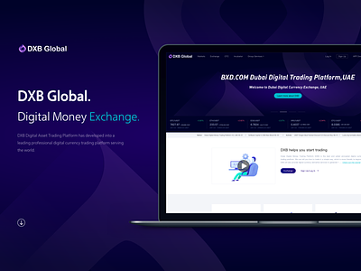 Dxb Global. block chain btc digital currency digital money exchange exchange ui wallet web