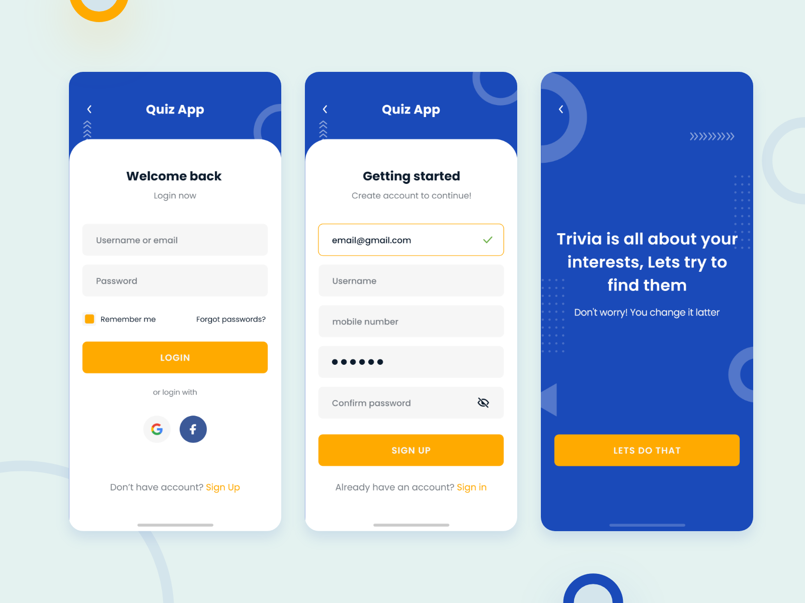 Ongoing Quiz App by Zahir Patel on Dribbble