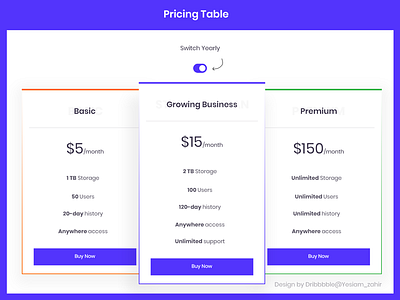 Pricing Table business pricing pricing page pricing table ui design ux ux design. trend