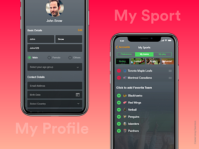 Sport App design game app profile sport sport branding trend ui design ux