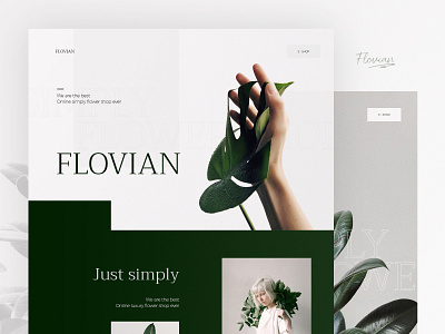 🌻 flower hero image landing page minimalist simple ui ux